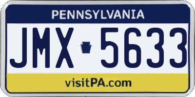 PA license plate JMX5633