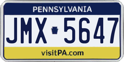 PA license plate JMX5647