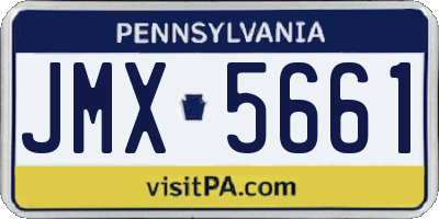 PA license plate JMX5661