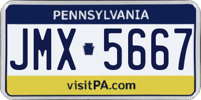 PA license plate JMX5667