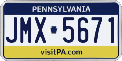 PA license plate JMX5671