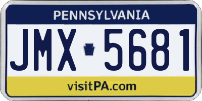 PA license plate JMX5681