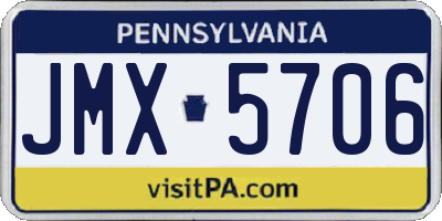 PA license plate JMX5706