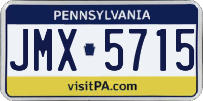 PA license plate JMX5715