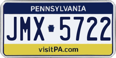 PA license plate JMX5722