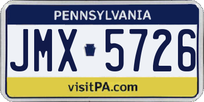 PA license plate JMX5726