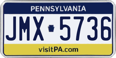 PA license plate JMX5736