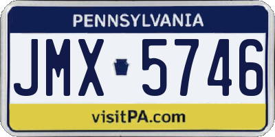 PA license plate JMX5746