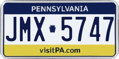PA license plate JMX5747