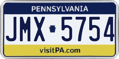 PA license plate JMX5754