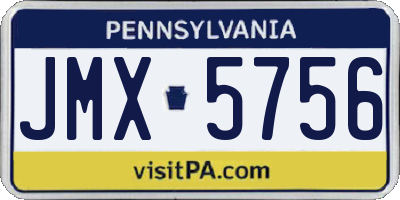 PA license plate JMX5756