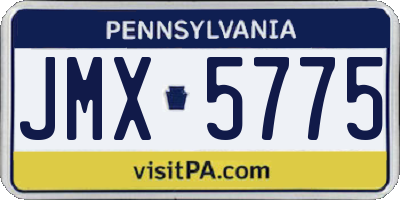 PA license plate JMX5775