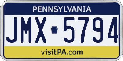 PA license plate JMX5794