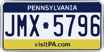 PA license plate JMX5796