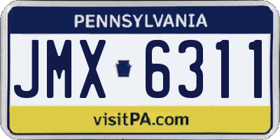 PA license plate JMX6311