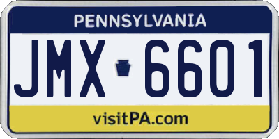 PA license plate JMX6601