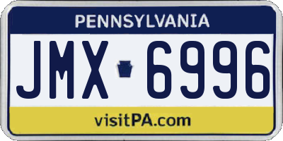 PA license plate JMX6996