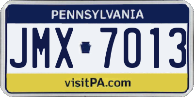 PA license plate JMX7013