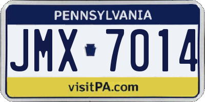 PA license plate JMX7014
