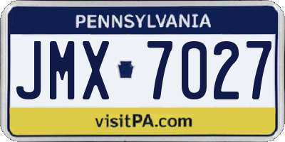 PA license plate JMX7027