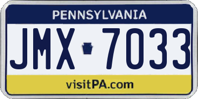 PA license plate JMX7033