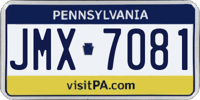 PA license plate JMX7081
