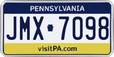 PA license plate JMX7098
