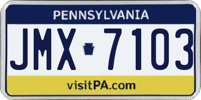 PA license plate JMX7103