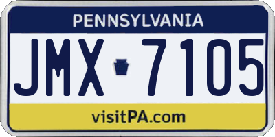 PA license plate JMX7105