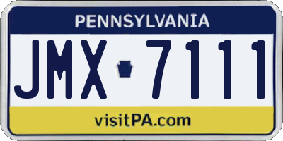 PA license plate JMX7111