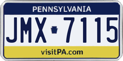 PA license plate JMX7115