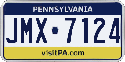 PA license plate JMX7124