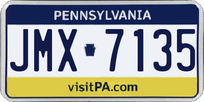 PA license plate JMX7135