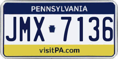 PA license plate JMX7136