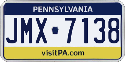 PA license plate JMX7138