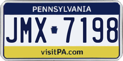 PA license plate JMX7198
