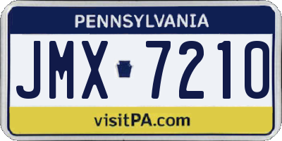 PA license plate JMX7210
