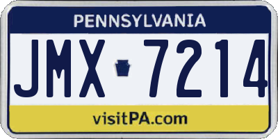 PA license plate JMX7214