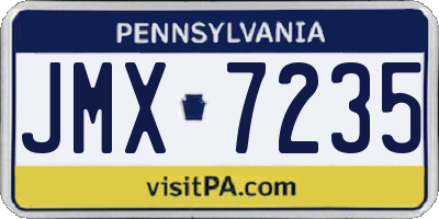 PA license plate JMX7235
