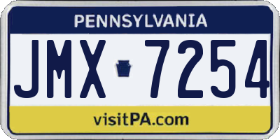 PA license plate JMX7254