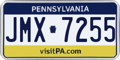 PA license plate JMX7255