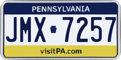 PA license plate JMX7257