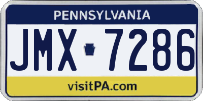 PA license plate JMX7286
