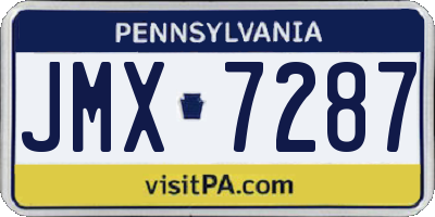 PA license plate JMX7287