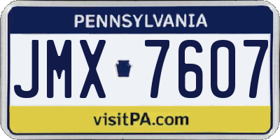 PA license plate JMX7607