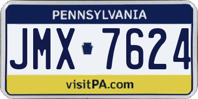 PA license plate JMX7624