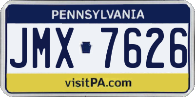 PA license plate JMX7626