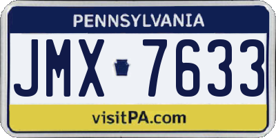 PA license plate JMX7633
