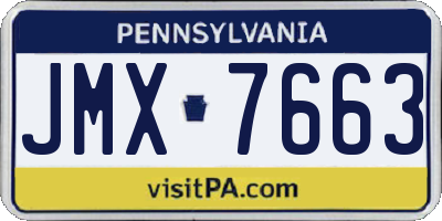 PA license plate JMX7663