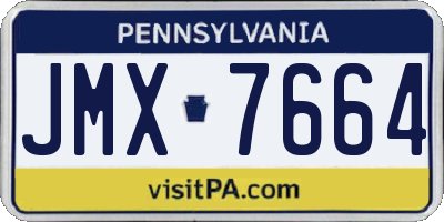PA license plate JMX7664